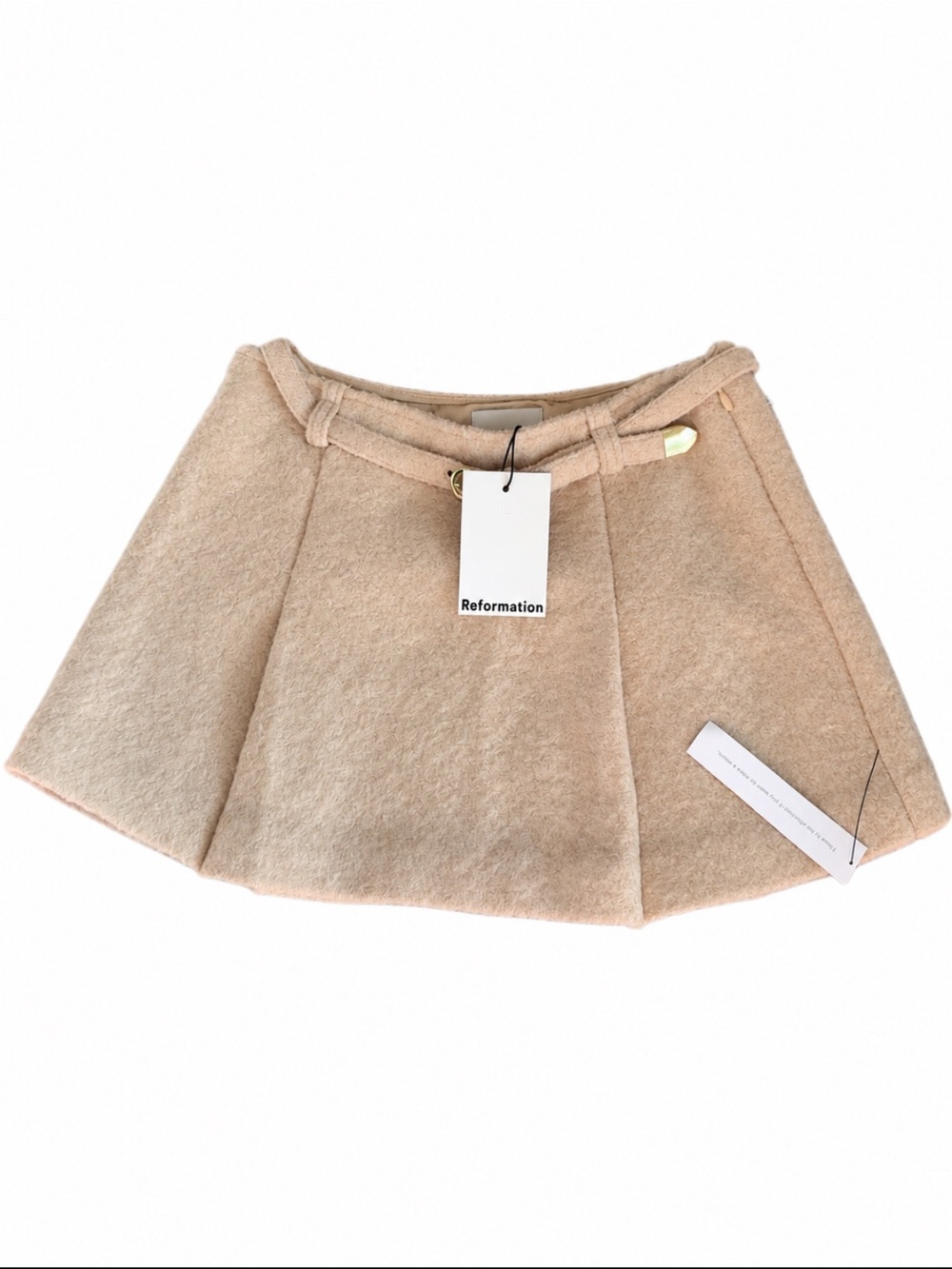 Reformation Rory Wool Blend Skirt in Beige Size 2 ~ NWT - Picture 4 of 7